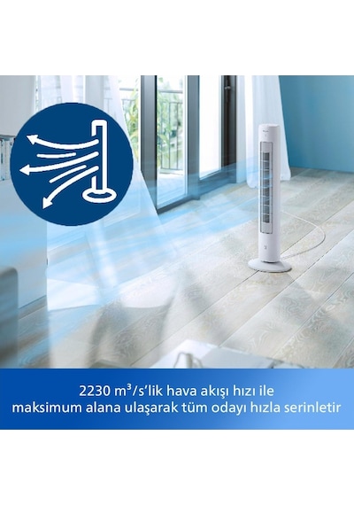 Cx5535/00 5000 Serisi Kumandalı Kule Tipi Vantilatör Beyaz