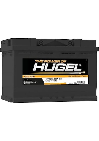 Hugel Akü 12 V 72 Ah Amper 580 A(En)
