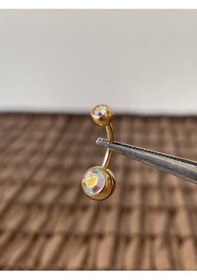 Yüksek Kalite G23 Titanium Hareli Parlak Top Taşlı Titanyum Göbek Piercingi Top 10mm DUMMY 236118745 429