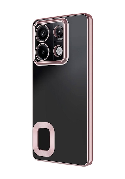 Noktaks - Redmi Note 13 4g Uyumlu - Kılıf Kamera Korumalı Arkası Şeffaf Kenarları Renkli Omega Kapak - T32502 - Siyah Siyah