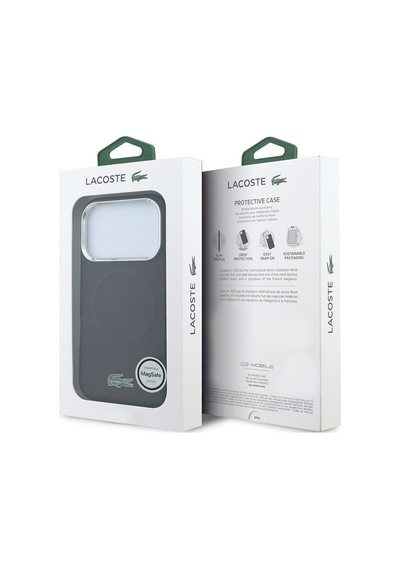 Apple Uyumlu iPhone 18 Pro Kılıf Lacoste Lisanslı M-safe Uyumlu Lake Timsah Logolu Iml Frosted Kapak Bordo