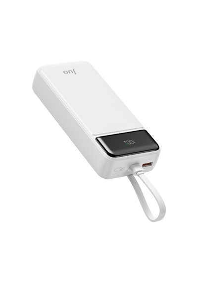 Juo 20000mah 22.5w Led Ekranlı Lightning Ve Type-c Kablolu Powerbank Taşınabilir Hızlı Şarj Cihazı Beyaz
