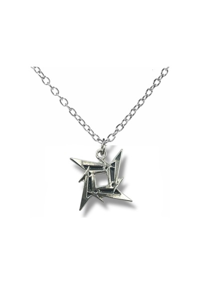 Metallica Ninja Star Gümüş Renk Unisex Kolye Rock Ve Metal Aksesuar Çok renkli