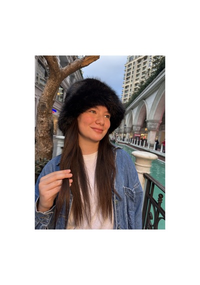 Mollycrush Genç Siyah Peluş Kürk Şapka Premium Kış Modası Bucket Model Siyah