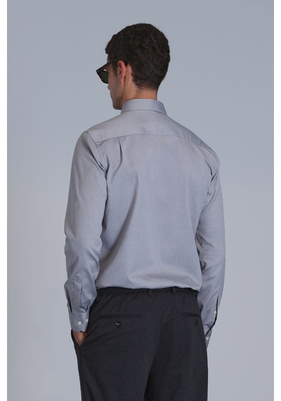 Lufian Danıel Erkek Basic Gömlek Slim Fit Gri Gri 112010640100150 Gri