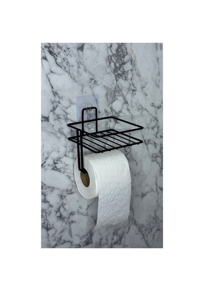 Buççin Online Mağaza Raflı Magic Yapışkan Askılı Wc Kağıtlık,yedekli Tuvalet Kağıtlığı Siyah Metal Siyah Çok Renkli