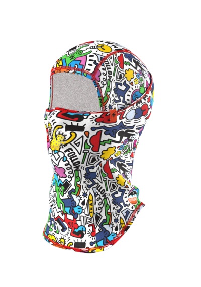 Kids Pro Balaklava Baskılı Su İtici Özellikli Dwr Snowboard Kayak, Motosiklet, Bisiklet Kar Maskesi Çok Renkli
