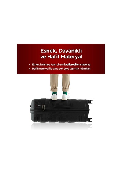 Xmlbayiciniz Cotpoly Büyük Boy Valiz, Polipropilen Valiz, Artemis Darbeye Dayanıklı Bavul Turuncu Büyük Çok Renkli