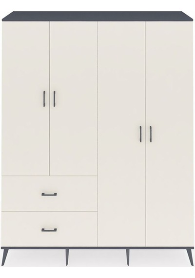 Hyperion Gardrop 4 Raflı 2 Çekmeceli 2 Askılı 176x44x221 Antrasit-aytaşı Aytaşı Hyperion Gardrop 4 Raflı 2 Çekmeceli 2 Askılı 176x44x221 Antrasit-aytaşı Aytaşı