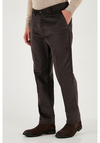 Buratti Normal Bel Regular Fit Düz Paça Erkek Kadife Pantolon 645Merlin Kahve
