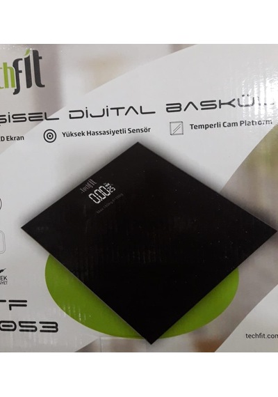 Techfit Baskül Tf-1053 Düz Siyah Temperli Cam