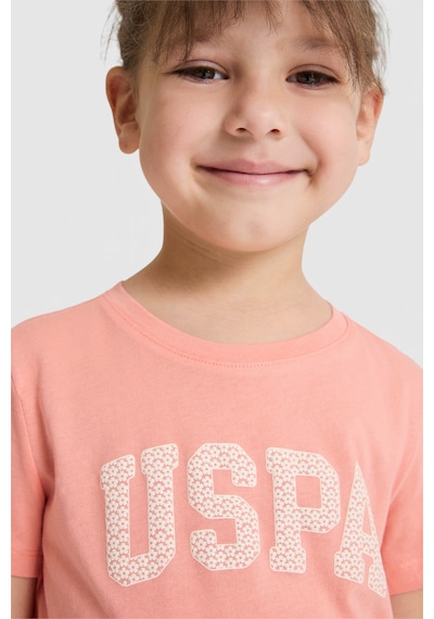 U.s. Polo Assn. Kız Çocuk Mercan Tişört Basic 50320291-vr204 Coral
