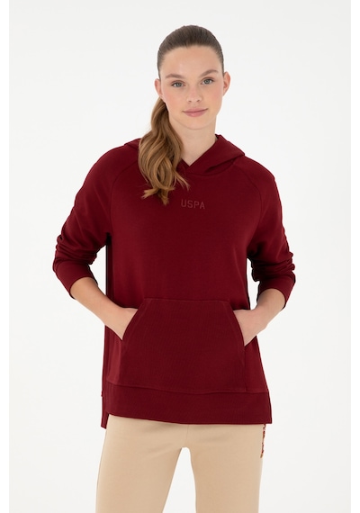 U.S. Polo Assn. Kadın Bordo Kapüşonlu Sweatshirt 50296944-VR014
