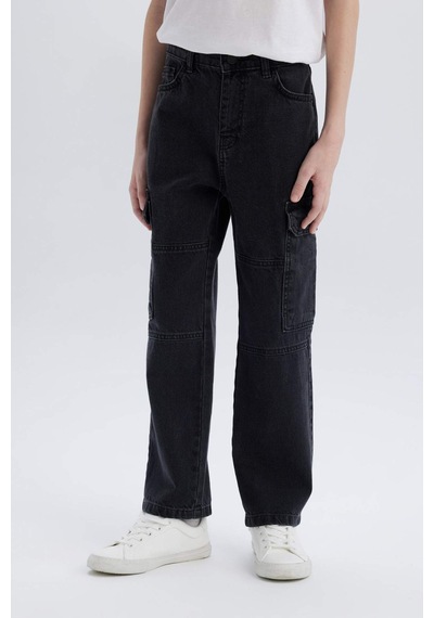 DeFacto Erkek Çocuk Kargo Fit Jean Pantolon C7447A825SPNM40