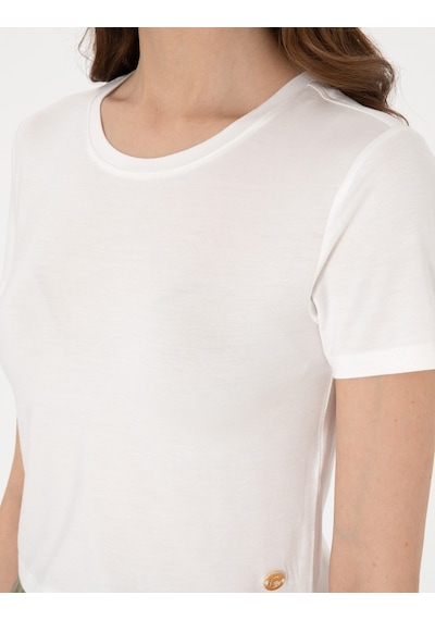 Pierre Cardin Kadın Beyaz Tişört 50306945-vr013 Beyaz