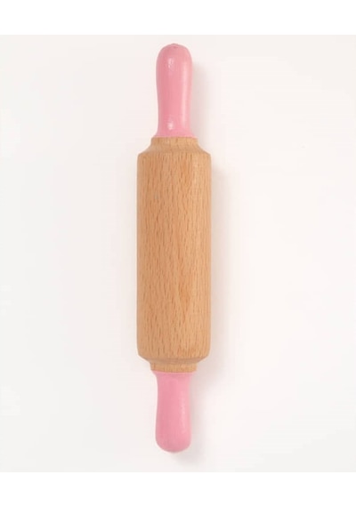 Childgen Doğal Ahşap Merdane Pastel Pembe