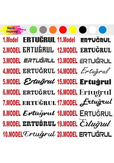 Size Özel Isim Yazı Oto Sticker Araba Cam Etiketi
