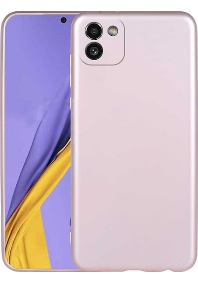 Kilifone - Samsung Uyumlu Galaxy A03 - Kılıf Mat Renkli Esnek Premier Silikon Kapak - Rose Gold