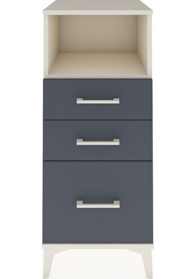 Hyperion Komodin Tek Raflı 3 Çekmeceli 44x44x106 Aytaşı-antrasit Aytaşı
