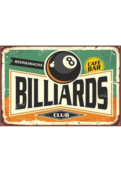 Bilardo Retro Vintage Ahşap Poster