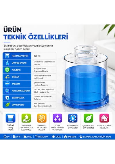 403838 Paslanmaz Tezgahüstü Sensörlü Sıvı Sabun Dispenseri Metal