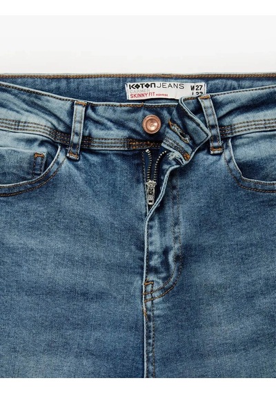 Koton Yüksek Bel Skinny İndigo Kadın Jean Pantolon 6wal40026md Indigo