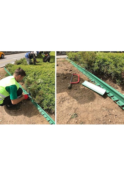 Mgf Çim Ayırıcı Sınırlayıcı Yeşil-kahve-gri Bordür 25 Metre