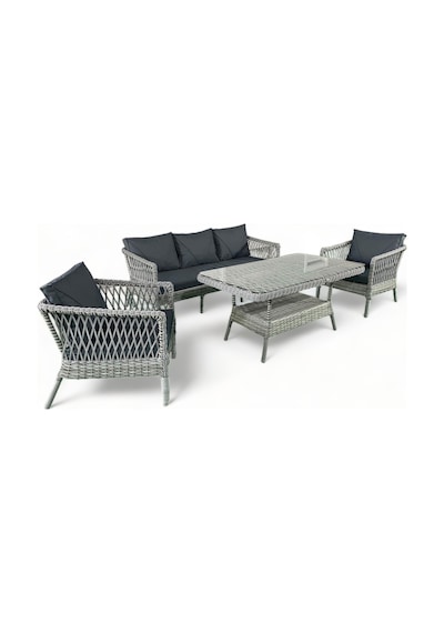 Monalin Home Garden I Loft 5'li Oturma Takımı Gri I Rattan El Örgüsü Bahçe Mobilyası Antrasit - Gri Monalin Home Garden I Loft 5'li Oturma Takımı Gri I Rattan El Örgüsü Bahçe Mobilyası Antrasit - Gri
