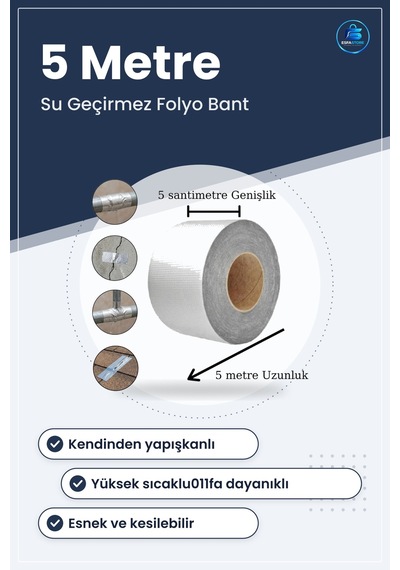 Su Geçirmez Butil Folyo Bant Çatı Boru Duvar Çatlak Onarıcı Yükse