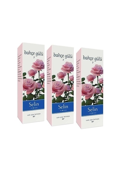 Selin Bahçe Gülü Kolonya Cam Şişe 180 ml 3 Adet