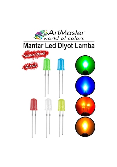 Mantar Led Lamba Diyot 30 Lu 1 Paket Karışık Renkli 4.8 Mm Led Lamba Mini Mantar Elektronik Aydınlatma Ampulü