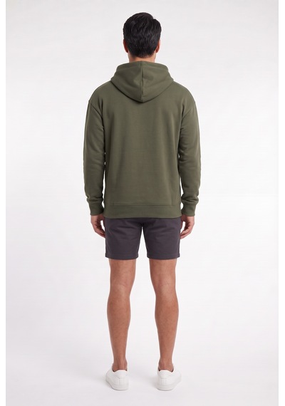 Sup Marvel Yazılı Anime Kapüşonlu Desenli Haki Erkek Sweatshirt 12055 Siyah