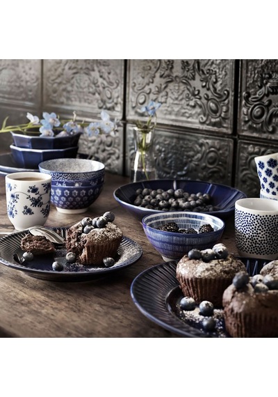 Ikea Entusıasm 4'lı Meşrubat Bardağı 220 Ml Beyaz Mavi Beyaz - Mavi