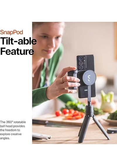 Snapstand Mini Video Selfie Çubuğu & Tripod,manyetik Telefon Tutucu, Bej