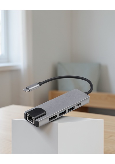 Apple Uyumlu Macbook Usb-c Hub, Alüminyum Kasa, 4k Hdmı, Usb 3.0, Sd/tf Kart, Pd Şarj