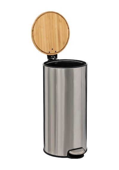 5five Çöp Kovaları Simply Smart Bambou 30 Lt Metal Inox