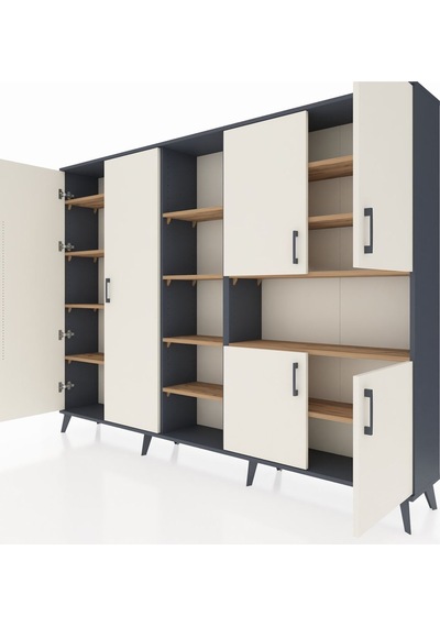 Arges Dolap 13 Raflı 6 Kapaklı 220x30x163 Antrasit-aytaşı/çam Aytası/atlas Çam - Antrasıt Arges Dolap 13 Raflı 6 Kapaklı 220x30x163 Antrasit-aytaşı/çam Aytası/atlas Çam - Antrasıt