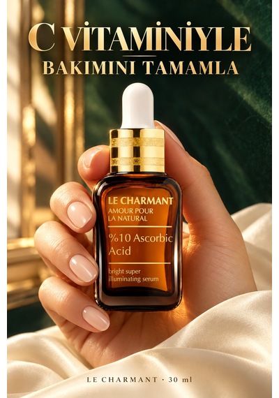 %10 C Vitamini Serumu Askorbik Asit İçeren Aydınlatıcı Yüz Bakım Serumu 30 Ml
