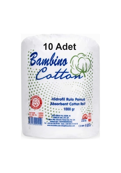 Bambino Hidrofil Rulo Pamuk 1 Kg - 10 Adet