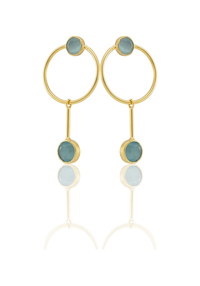Kadir Jewellery 22 Ayar Altın Kaplama Kadın Sallantılı Küpe -el İşçiliği Ve Hipoalerjenik Küpe Açık Mavi 94681181