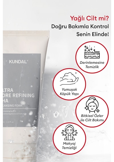 Gözenek Arındırıcı Bha İçeren Temizleme Köpüğü Kundal Ultra Pore Refining Bha Cleansing Foam 155ml