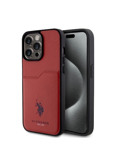Apple iPhone Uyumlu 15 Pro Max Kılıf U.s. Polo Assn.  Lisanslı Baskı Logolu Pu Kartlıklı Kapak