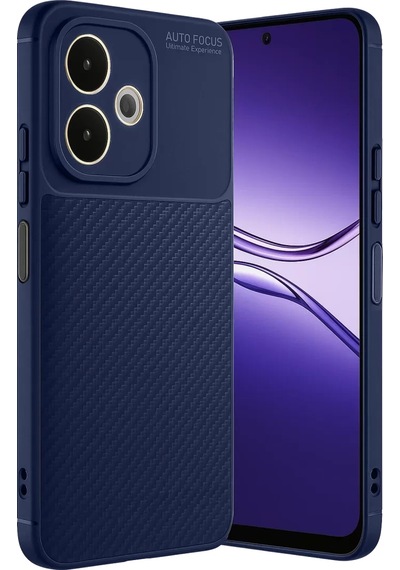 Newface Oppo A5 Pro 4g Kılıf Auto Focus Karbon Kapak - Lacivert