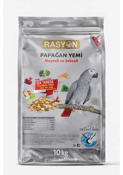 Rasyon Meyveli Ve Sebzeli Papağan Yemi 10 Kg