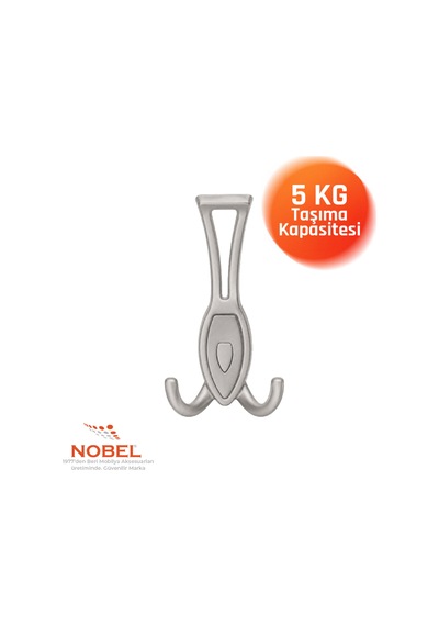 Zepli N Portmanto Askısı, Metal Vestiyer Askısı, Matkrom Matkrom, Duvar Ve Dolap Askılığı 5'li Set Vidalı Mat Krom