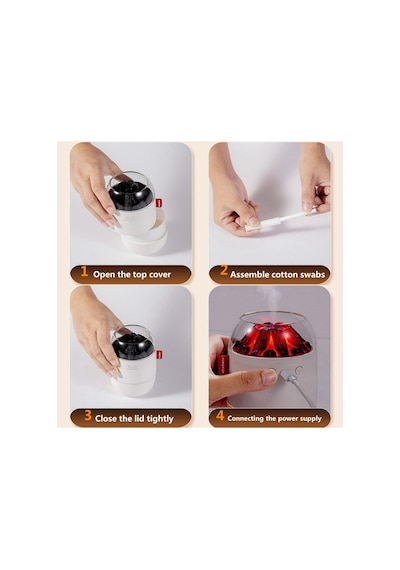 Oda Hava Nemlendirici Humudifier 280ml Led Işıklı Buhar Makinesi Ev Ofis Araç İçin Uygun