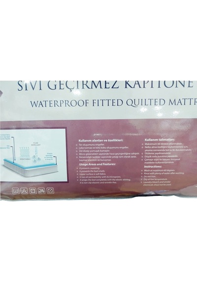 Bassalini Home Kapitoneli Fitted Sıvı Geçirmez Çift Kişilik Alez Beyaz
