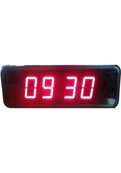 Çift Taraflı Dijital Led Duvar Ve Masa Saati - Kırmızı Kasa Ölçüleri: 16x40 Cm