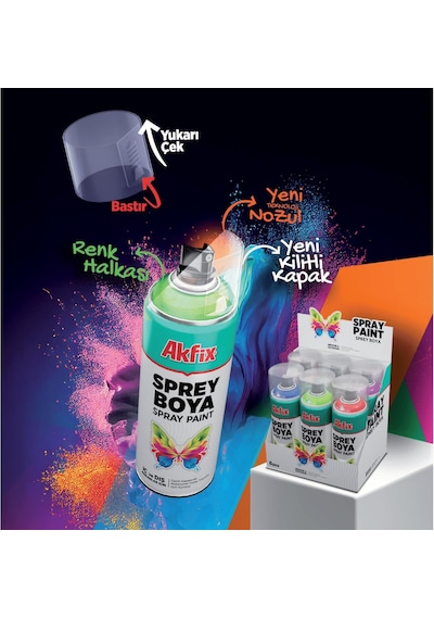 Sprey Boya, Yüksek Kapatıcılık, İç Ve Dış Mekan Kullanımı, Nitro-combi Kalite, Uv Dayanıklı, Hı Mat Siyah