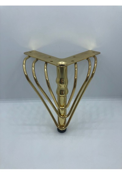 Metal, Dekoratif 15 Cm Gold Kaplama Parlak Koltuk,baza Mobilya Ayağı 4 Adet Gold Kaplama